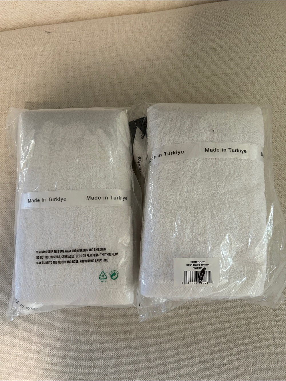 Depera Home 4 Piece  Puresoft Turkish Hand Towel Set White, NEW with tags - Picture 3 of 7